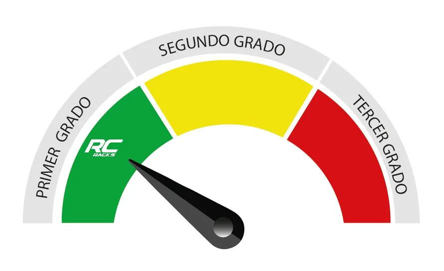 Daños de primer grado en rack: rayones en pintura